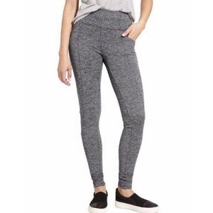 Athleta Herringbone Metro Leggings High Waisted Gray Side Pockets Size XS Women